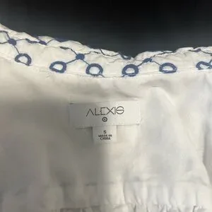 Alexis | Dresses | Alexis Dress Blue And White Embroidered Mini Dress With  Belt In A Size Small